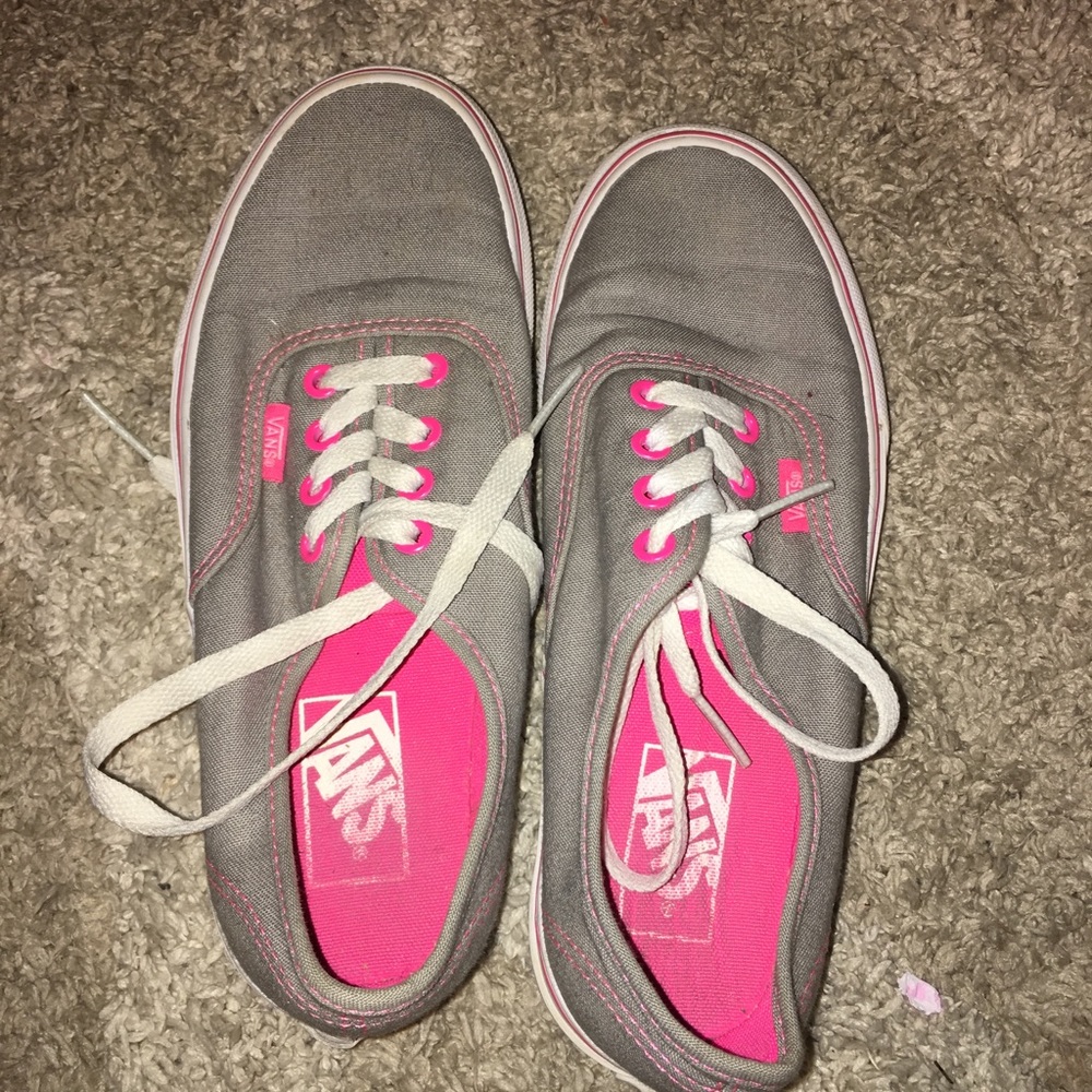 Hot pink and grey vans